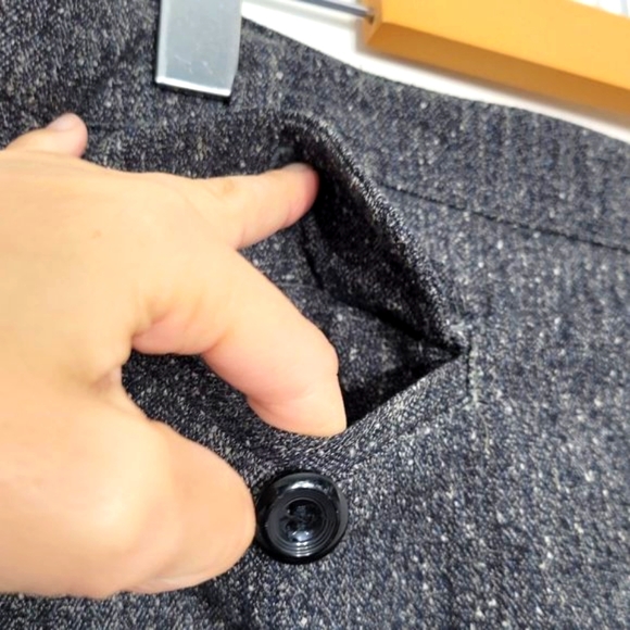 Le Grenier A-Line Knee Skirt Heathered Gray Herringbone Lined Stretch Womens 11 - Picture 3 of 12